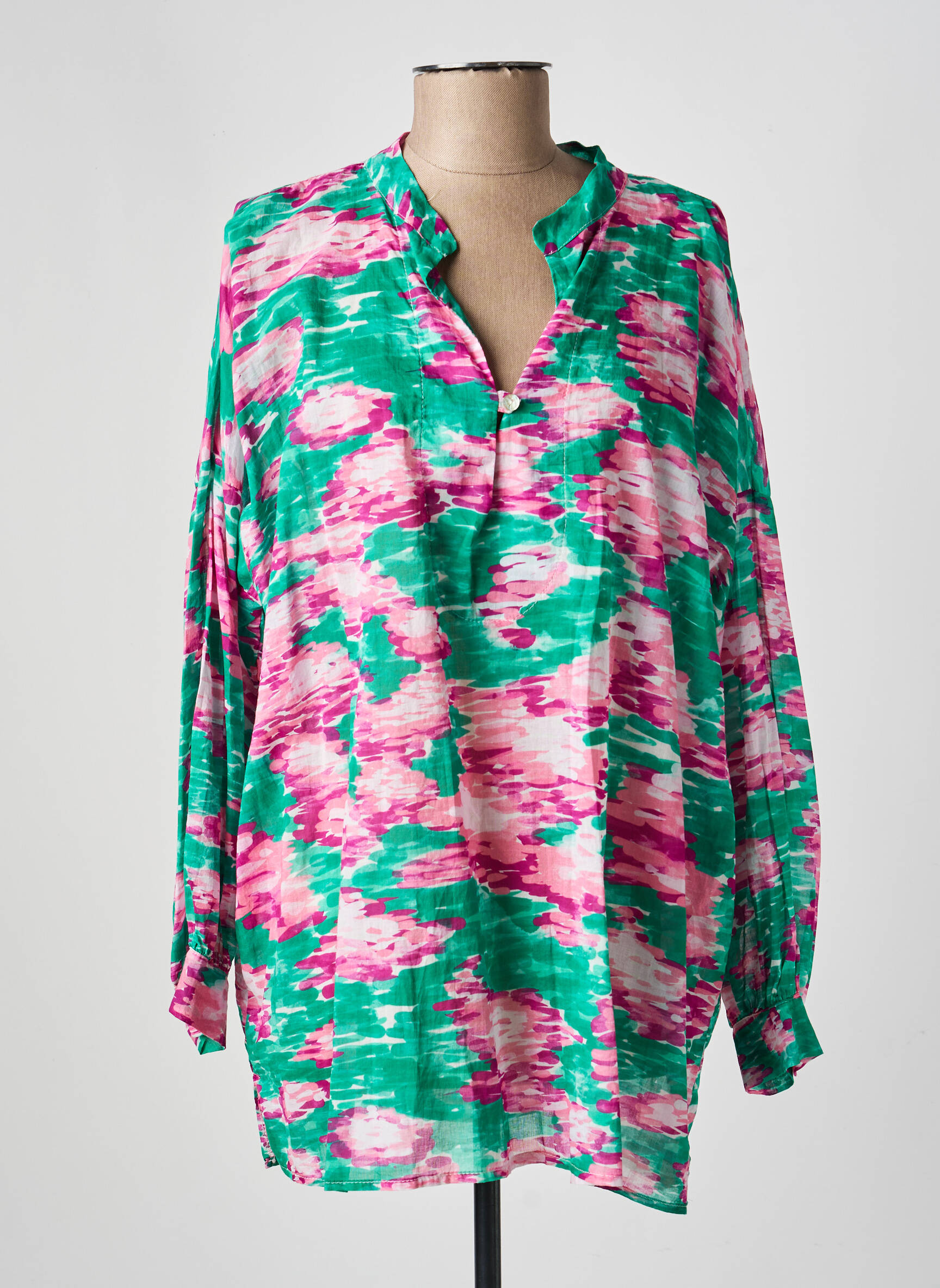 Blouse imprimé fantaisie manches longues vert BANDITAS FROM MARSEILLE femme