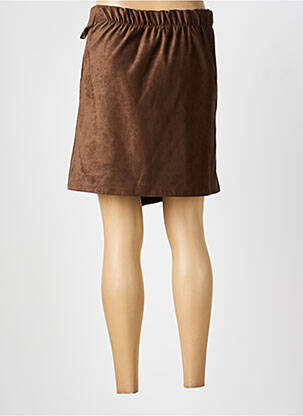 Jupe courte taille élastique marron M&G femme