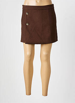Jupe short coupe droite marron VERSION FEMININ femme