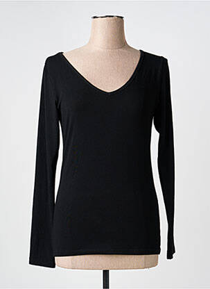 Pull coupe cintrée manches longues noir PAKO LITTO femme