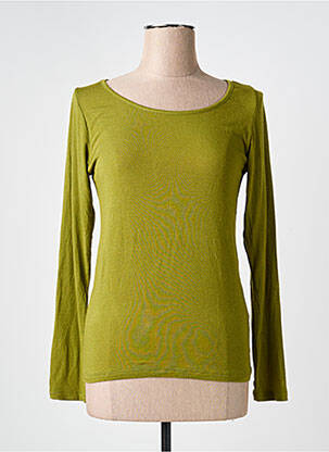 Pull coupe cintrée manches longues vert PAKO LITTO femme