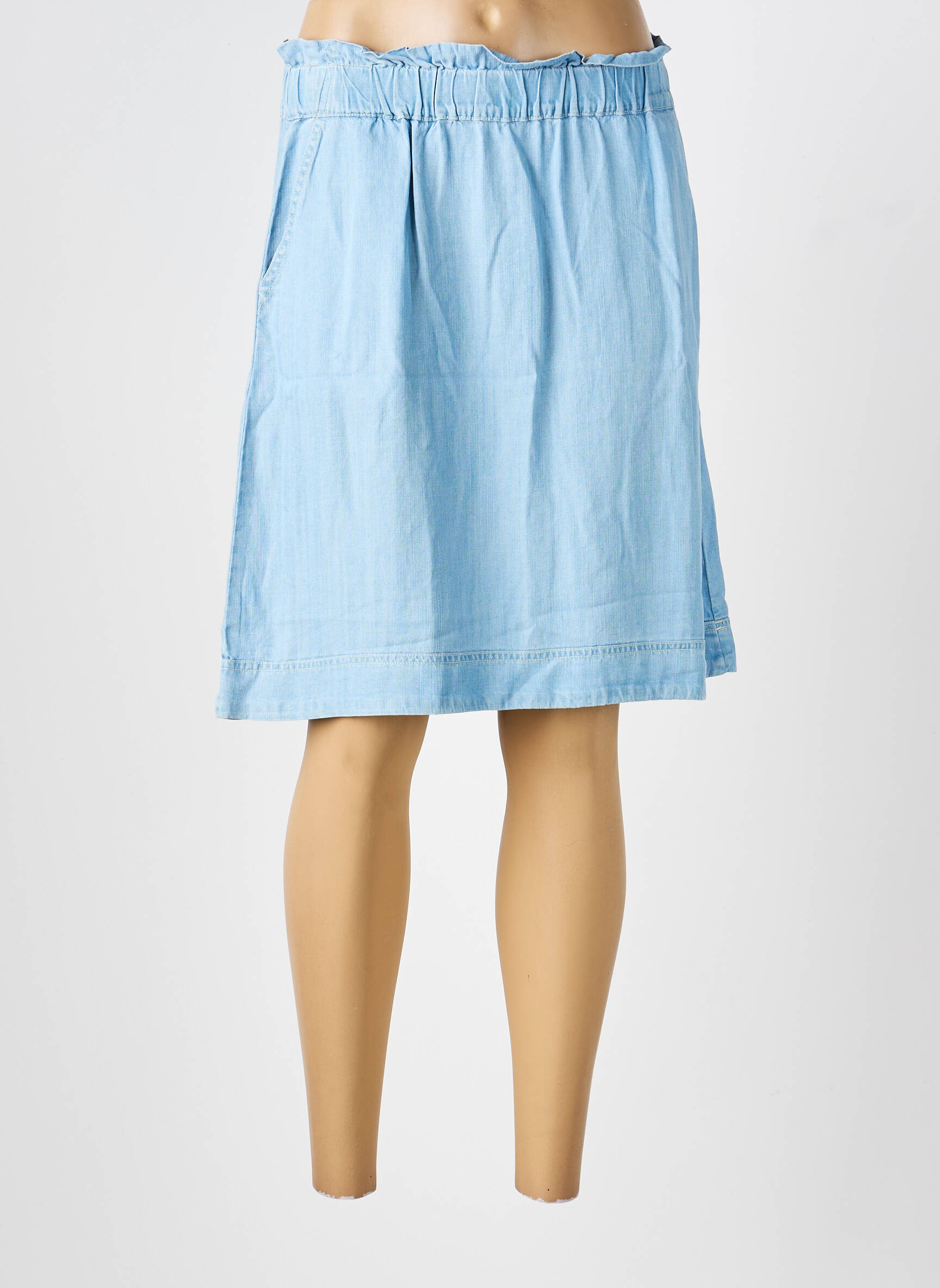 Jupe mi-longue coupe évasée bleu B.YOUNG femme