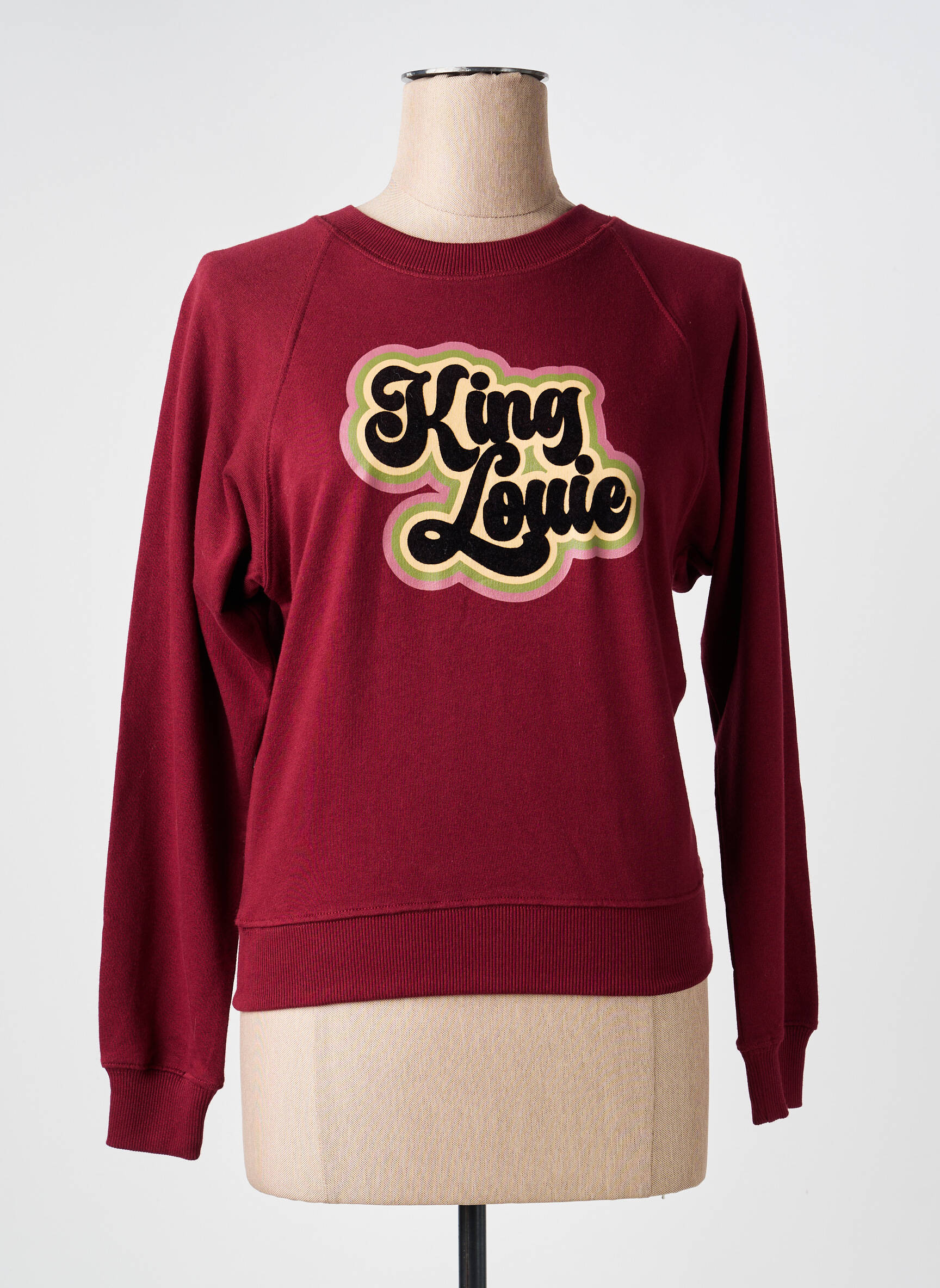 Sweat-shirt sérigraphie floquée manches longues rouge KING LOUIE femme