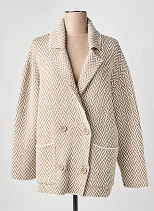 Gilet manches longues stretch marron PAKO LITTO femme