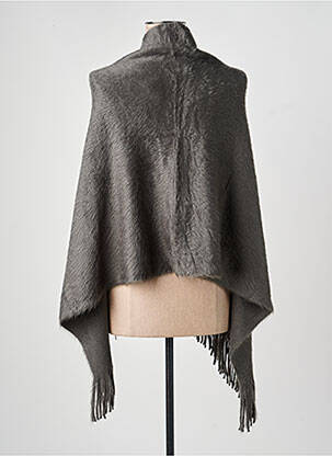 Poncho col v gris MOLLY BRACKEN femme