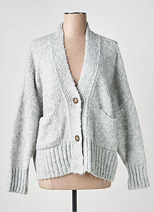 Gilet manches longues resserrée sur le bas gris PAKO LITTO femme