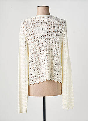 Gilet manches longues maille ajourée beige LES P'TITES BOMBES femme
