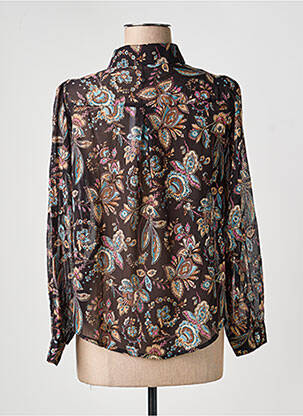 Chemisier imprimé fleurs manches longues noir MOLLY BRACKEN femme