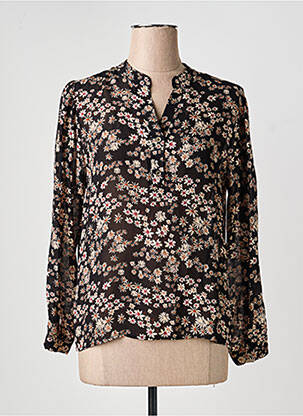 Chemisier imprimé fleurs manches longues noir PAKO LITTO femme
