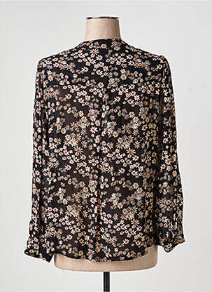 Chemisier imprimé fleurs manches longues noir PAKO LITTO femme