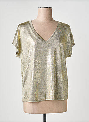 Top coupe fluide manches courtes or MOLLY BRACKEN femme