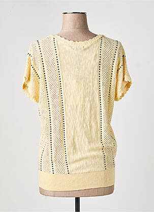 Pull maille ajourée manches courtes jaune KING LOUIE femme