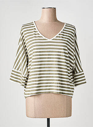 T-shirt manches 3/4 manches 3/4 vert PAKO LITTO femme