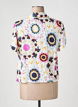 Chemisier tissage popeline manches 3/4 blanc LES P'TITES BOMBES femme