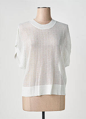 Pull maille ajourée manches courtes argent LES P'TITES BOMBES femme