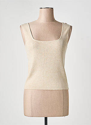 Top col carré fines bretelles beige MOLLY BRACKEN femme