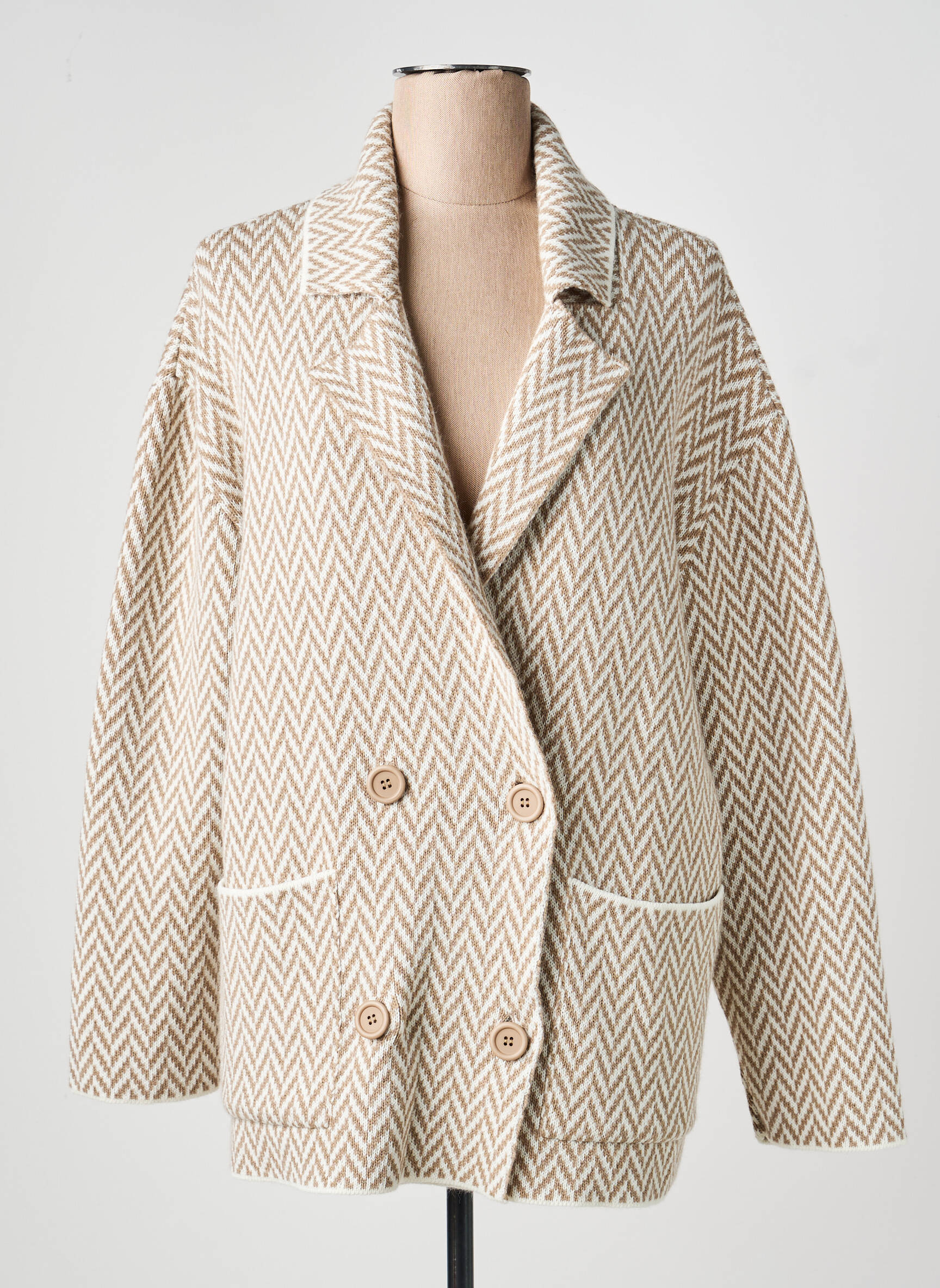 Gilet manches longues stretch marron PAKO LITTO femme