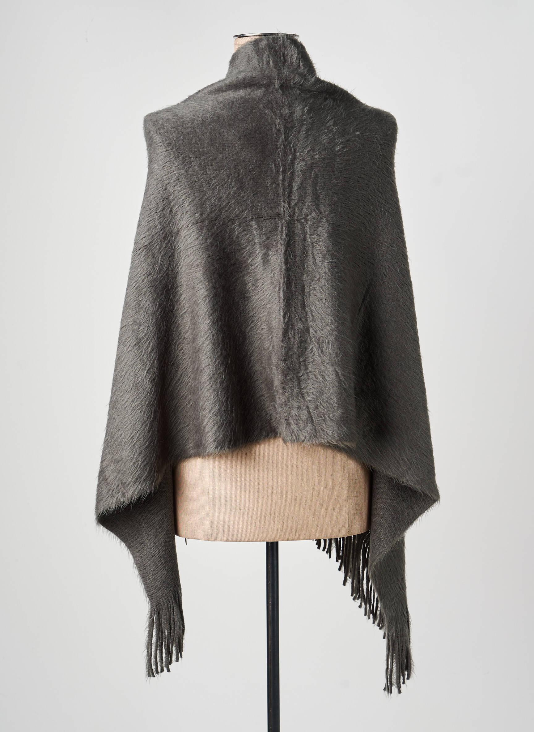 Poncho col v gris MOLLY BRACKEN femme