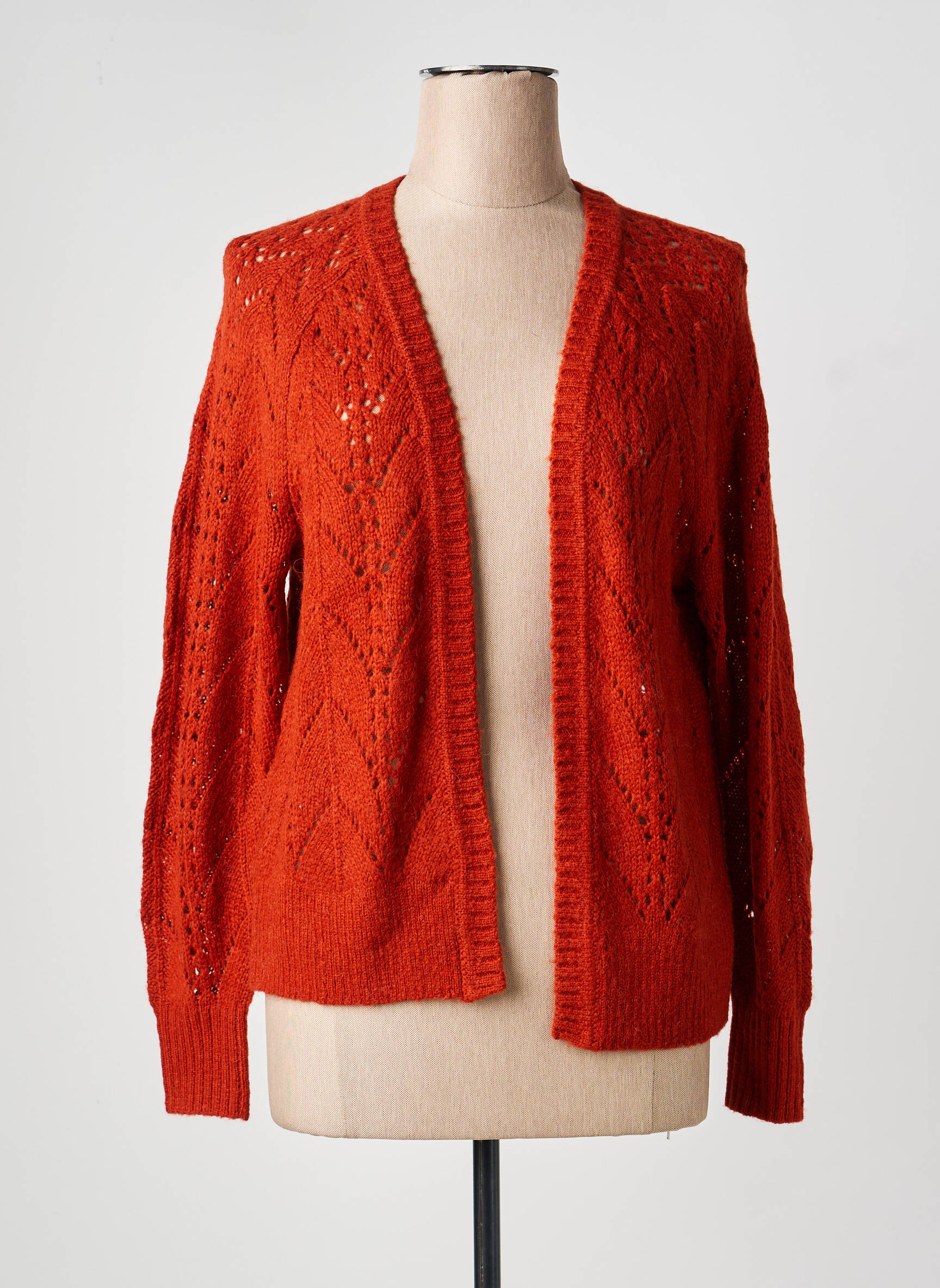 Gilet manches longues resserrée sur le bas orange KING LOUIE femme
