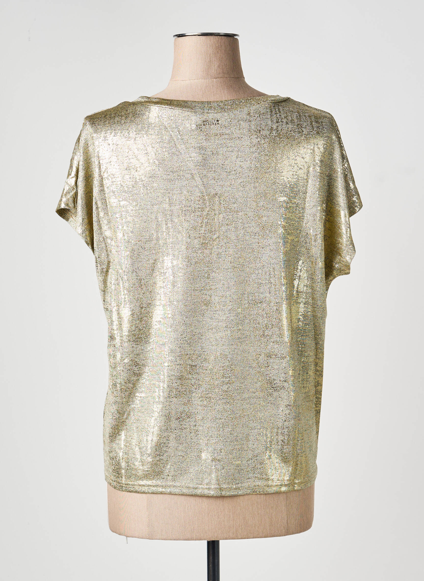 Top coupe fluide manches courtes or MOLLY BRACKEN femme