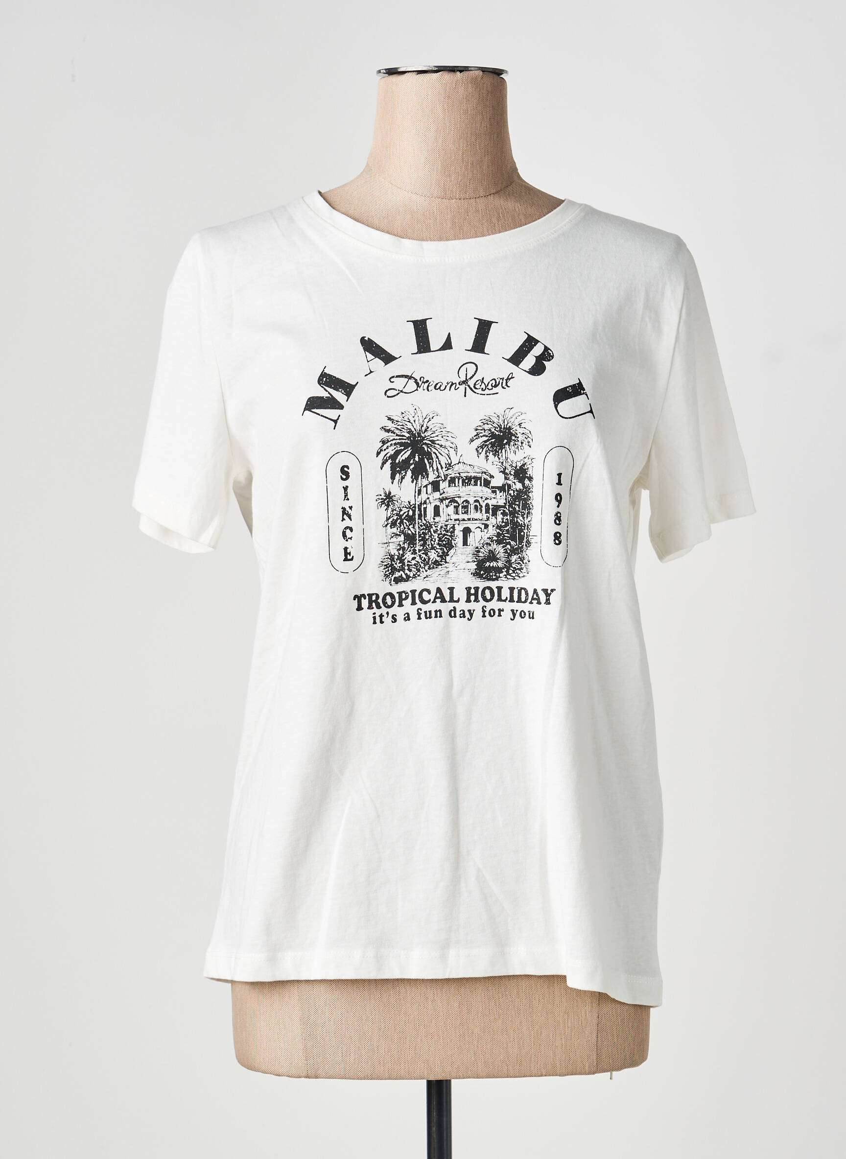 T-shirt stretch manches courtes blanc B.YOUNG femme