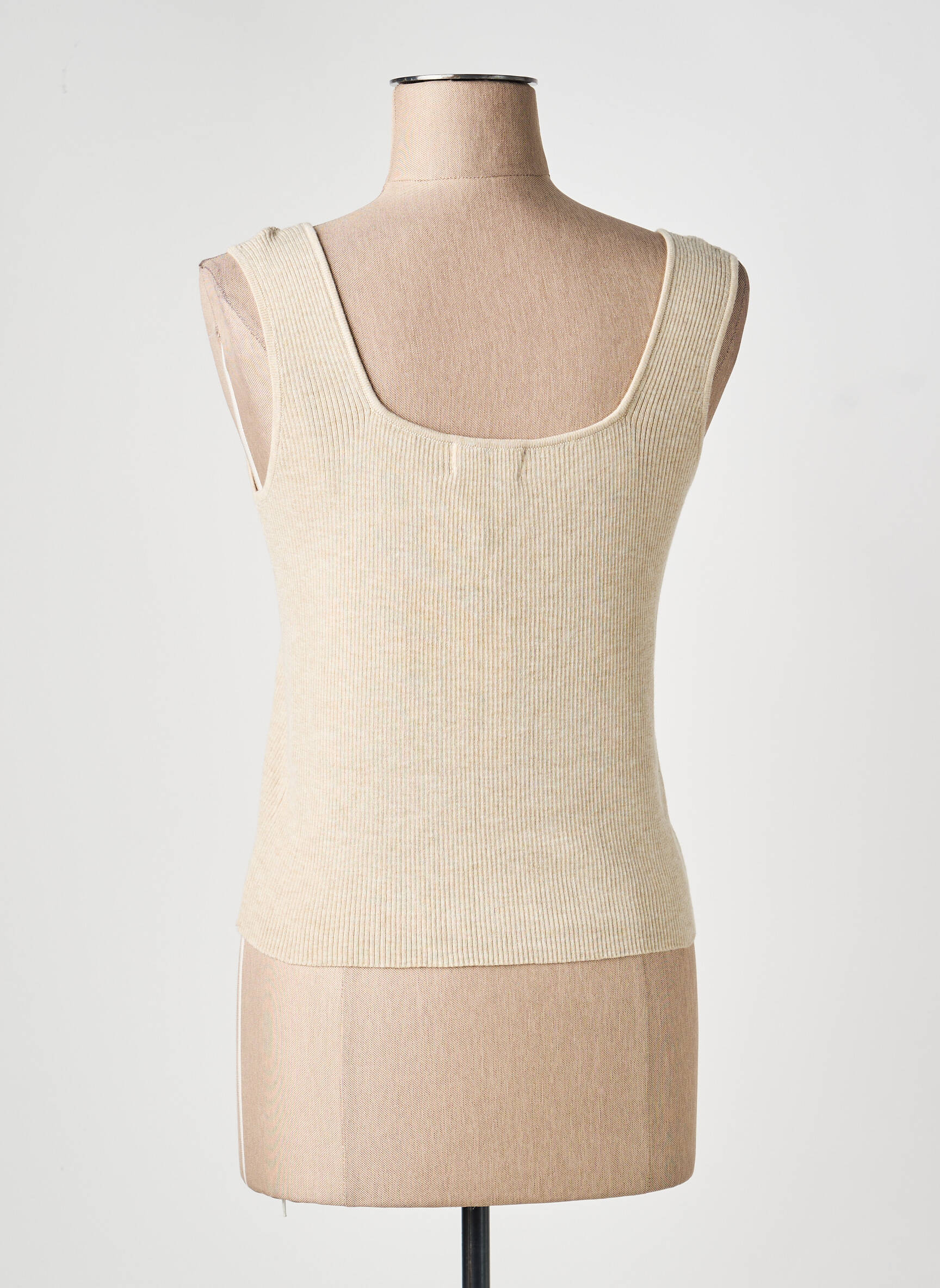Top col carré fines bretelles beige MOLLY BRACKEN femme