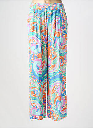 Pantalon droit taille élastique bleu MOLLY BRACKEN femme