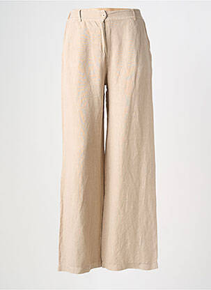 Pantalon droit taille élastique beige PAKO LITTO femme