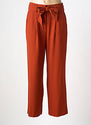 Pantalon droit fermeture zippée sous rabat avec crochet orange KING LOUIE femme