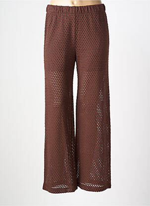 Pantalon droit taille élastique marron BANDITAS FROM MARSEILLE femme