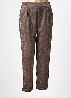 Pantalon droit taille élastique marron PAKO LITTO femme