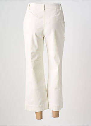 Pantalon 7/8 fermeture zippée sous rabat boutonné blanc B.YOUNG femme