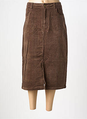 Jupe longue coupe droite marron MOLLY BRACKEN femme