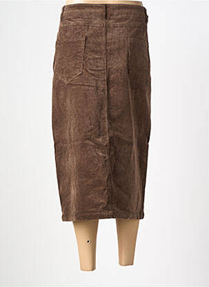 Jupe longue coupe droite marron MOLLY BRACKEN femme