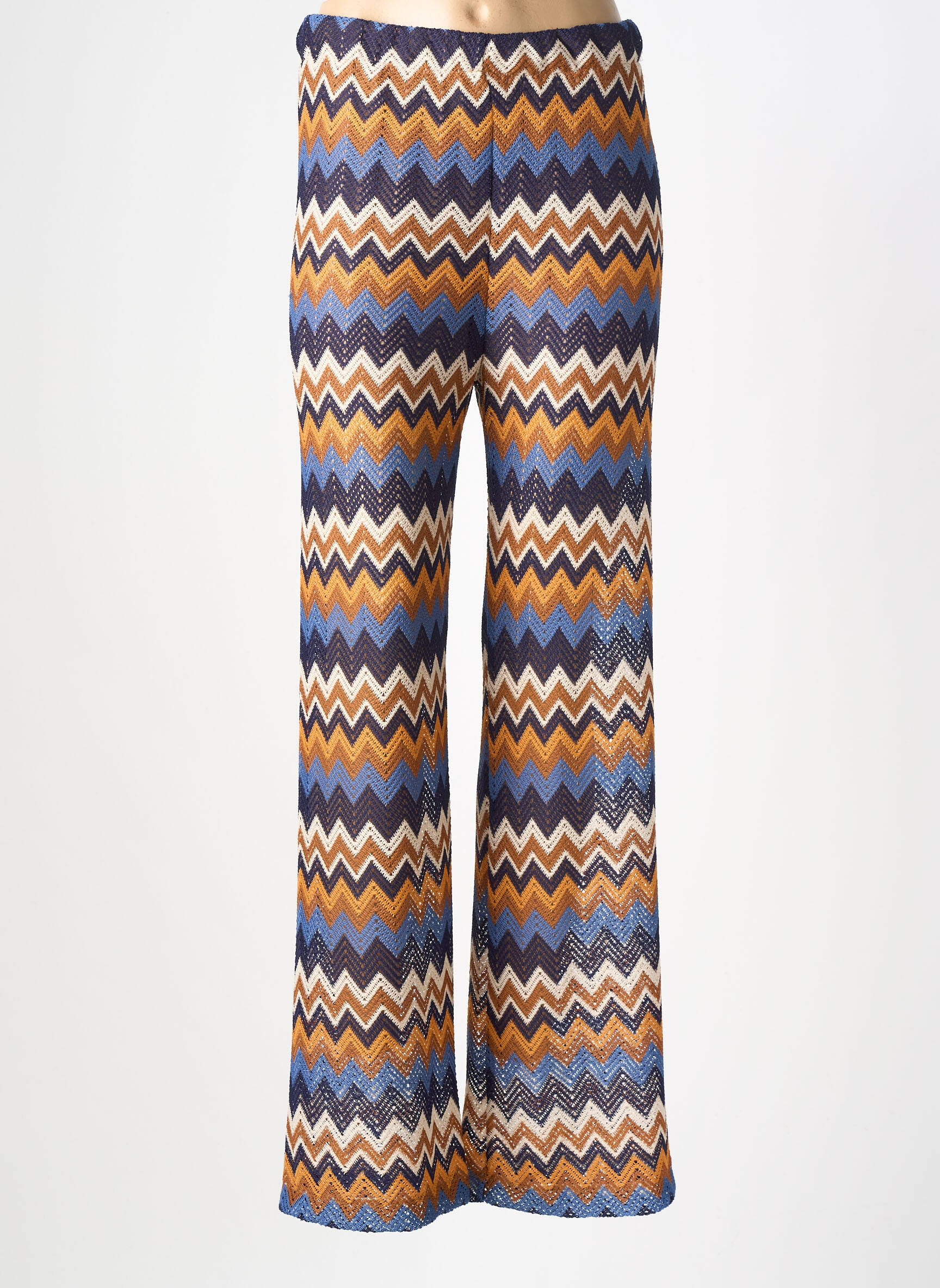 Pantalon droit taille élastique bleu BANDITAS FROM MARSEILLE femme