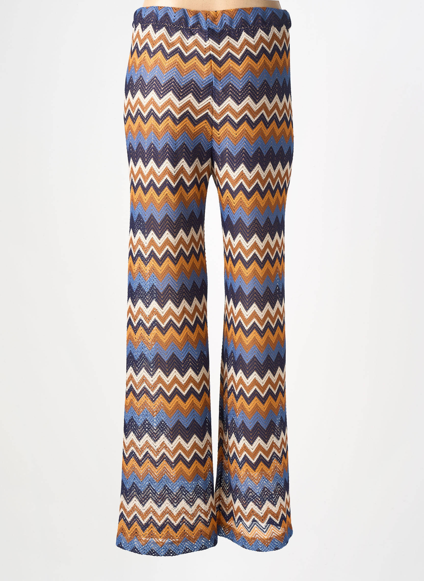 Pantalon droit taille élastique bleu BANDITAS FROM MARSEILLE femme