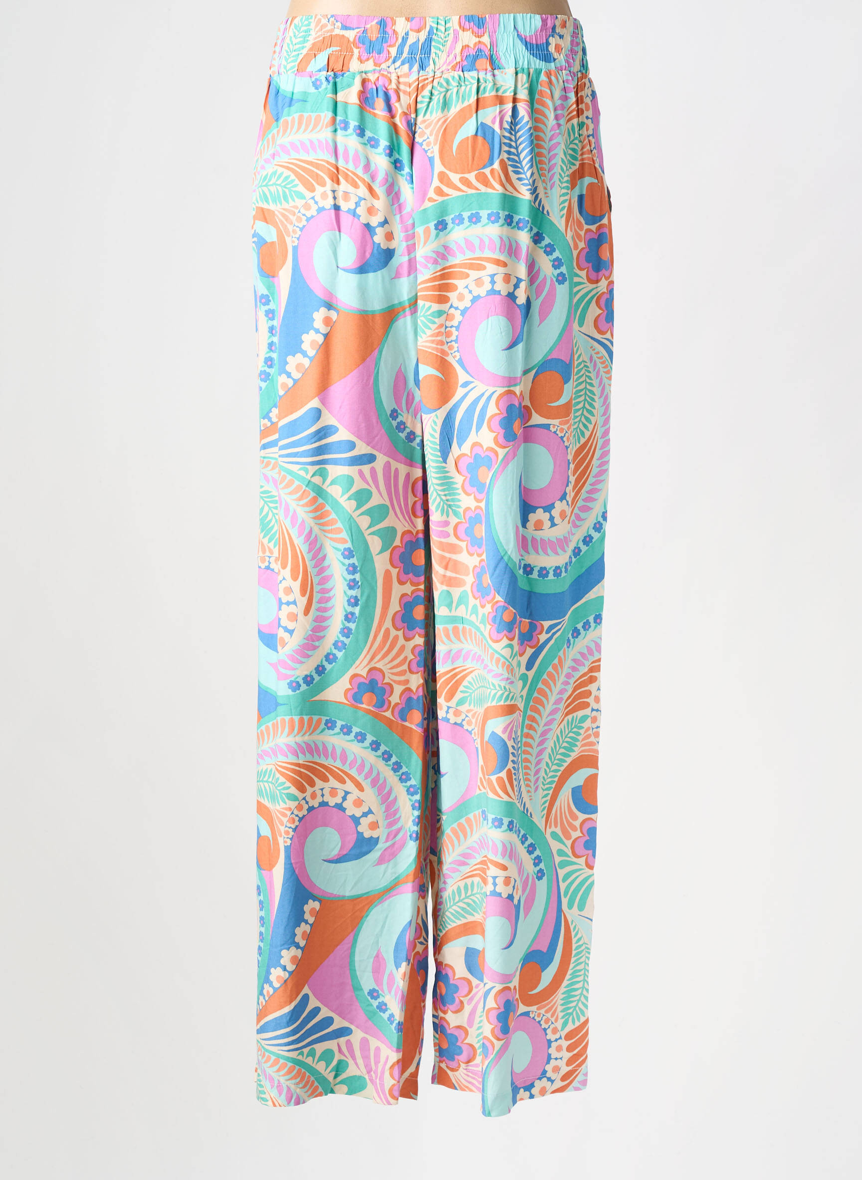 Pantalon droit taille élastique bleu MOLLY BRACKEN femme