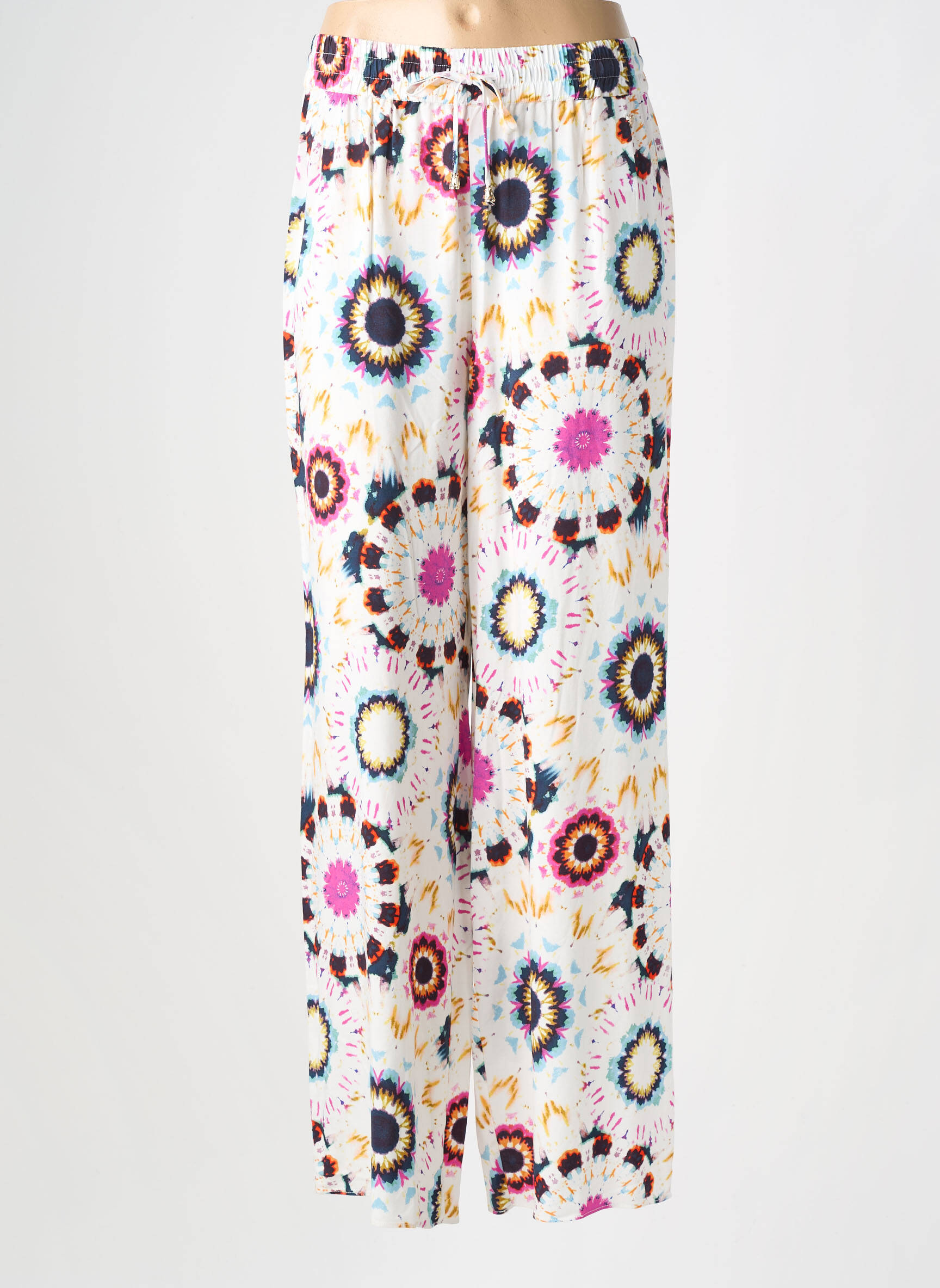 Pantalon droit taille élastique blanc LPB LES PETITES BOMBES  femme