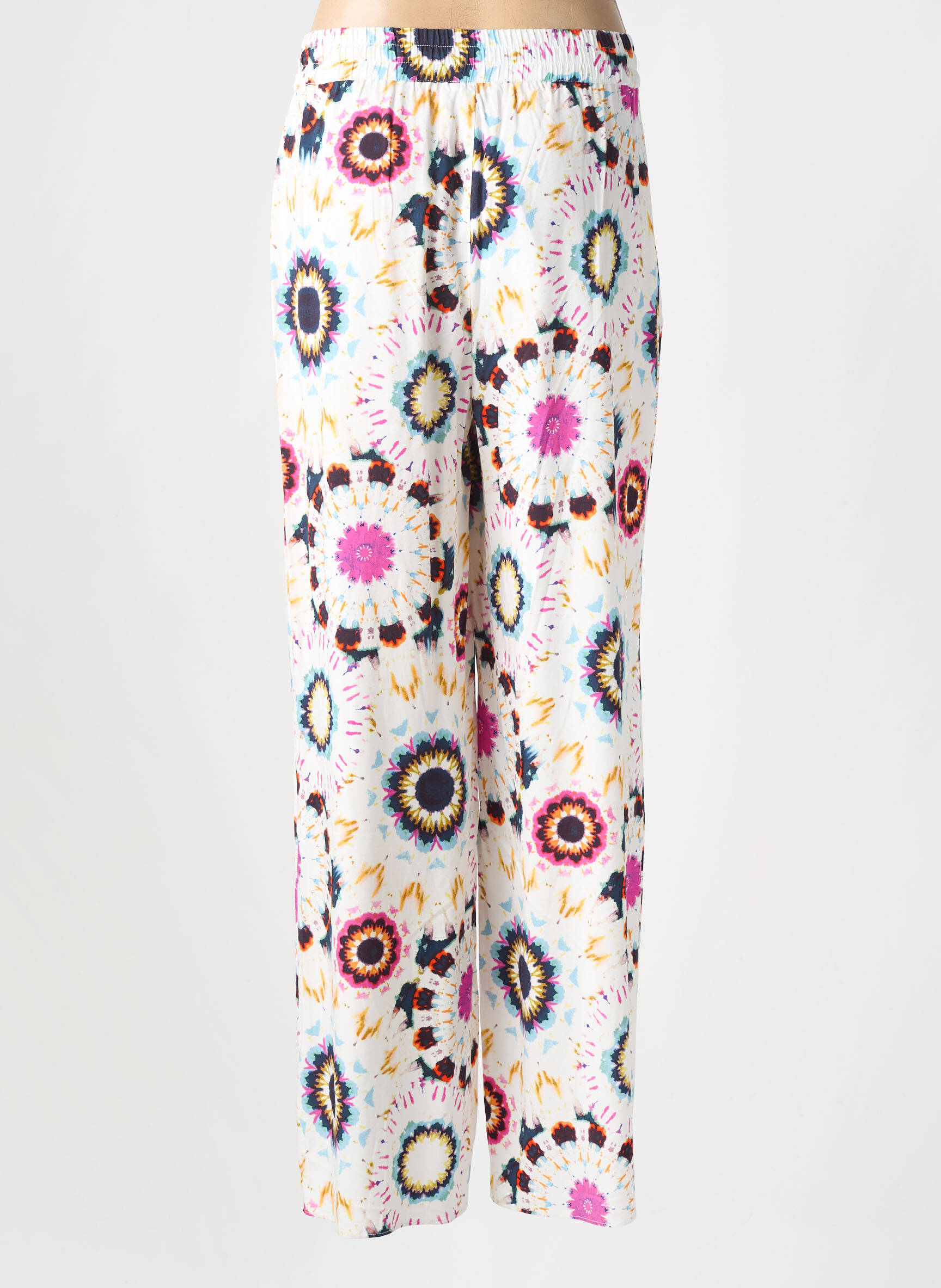 Pantalon droit taille élastique blanc LPB LES PETITES BOMBES  femme