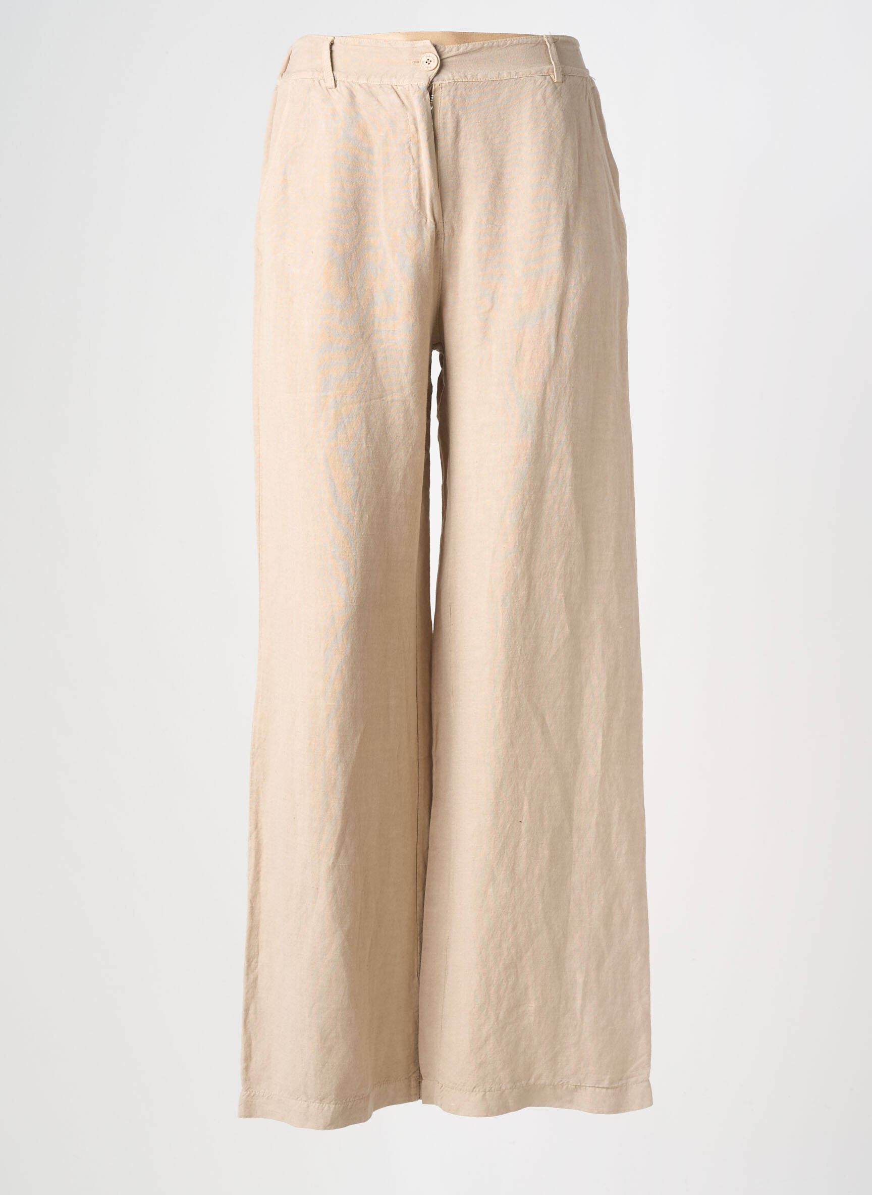 Pantalon droit taille élastique beige PAKO LITTO femme