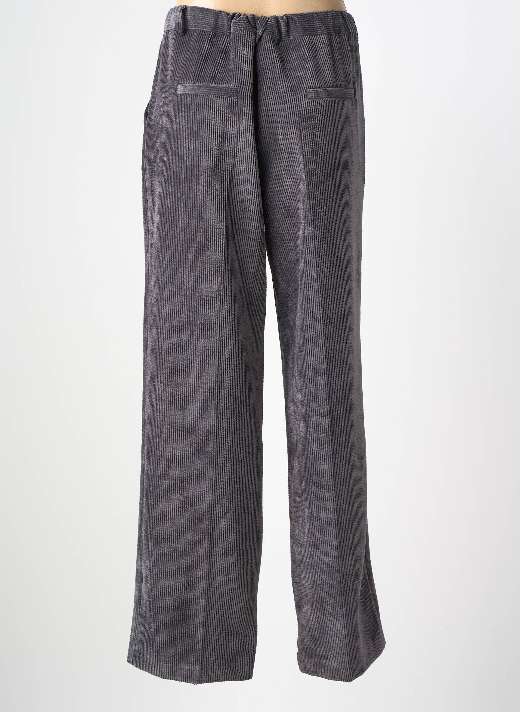 Pantalon droit fermeture zippée sous rabat boutonné gris PAKO LITTO femme