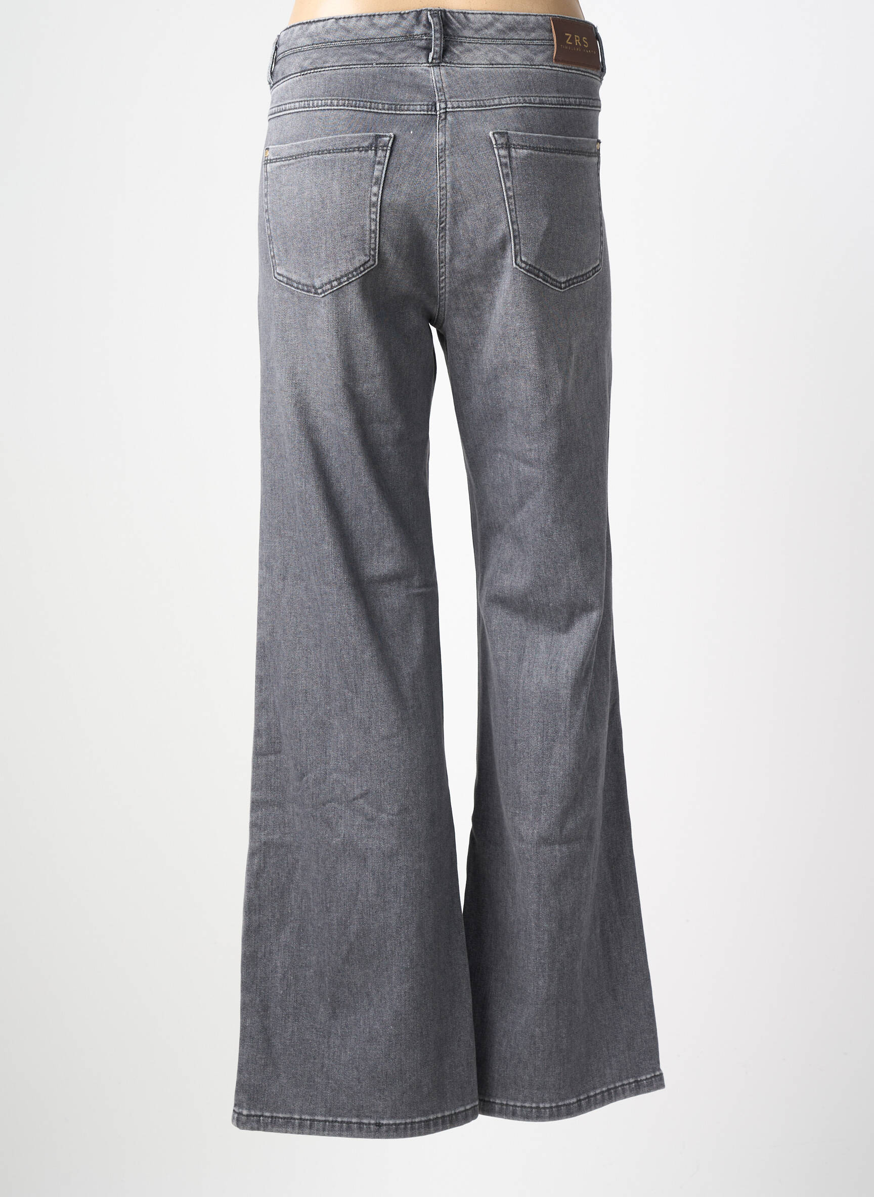Jeans coupe large stretch taille normale gris ZRS TIMELESS femme