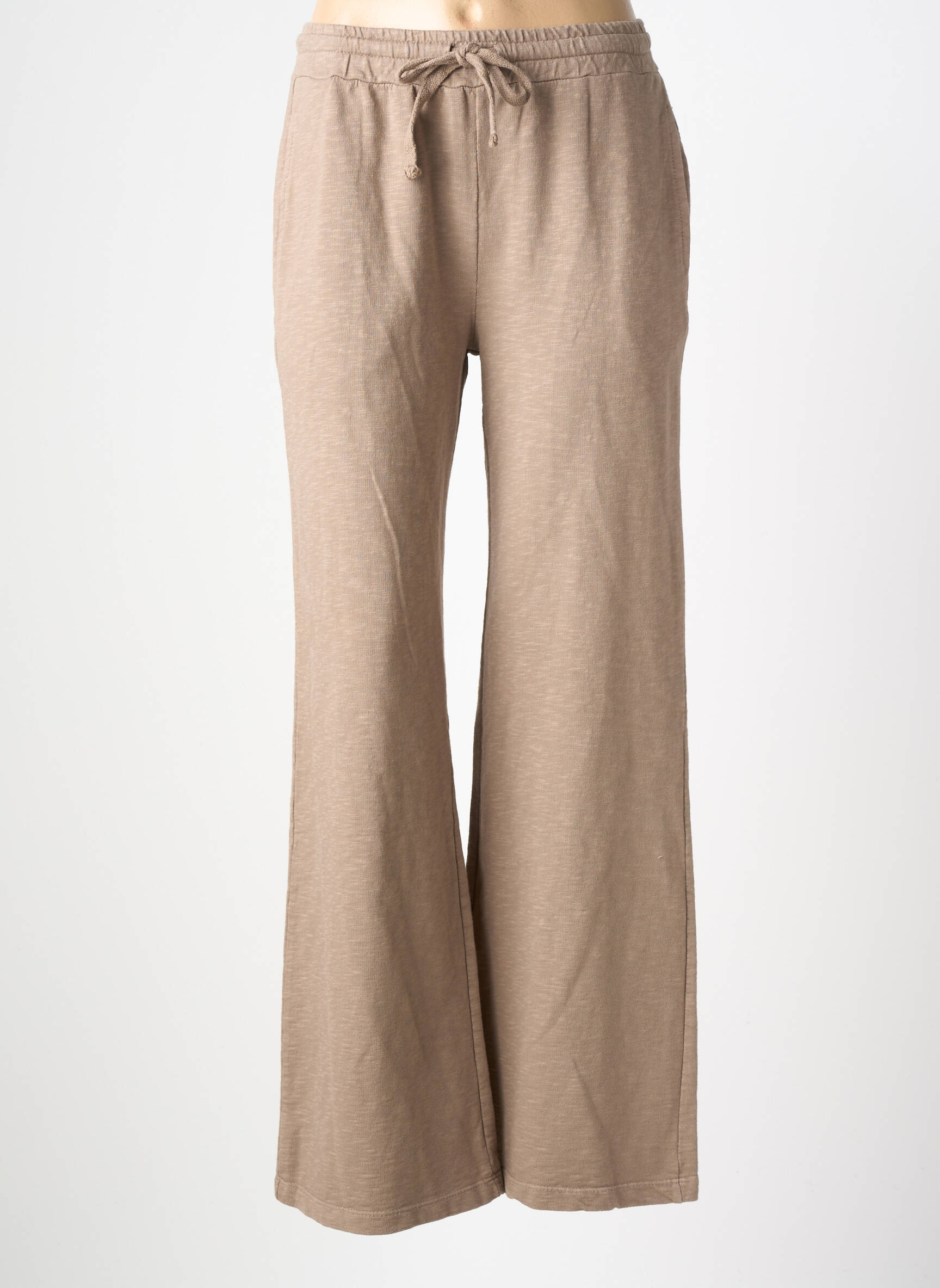 Pantalon flare taille élastique beige PAKO LITTO femme