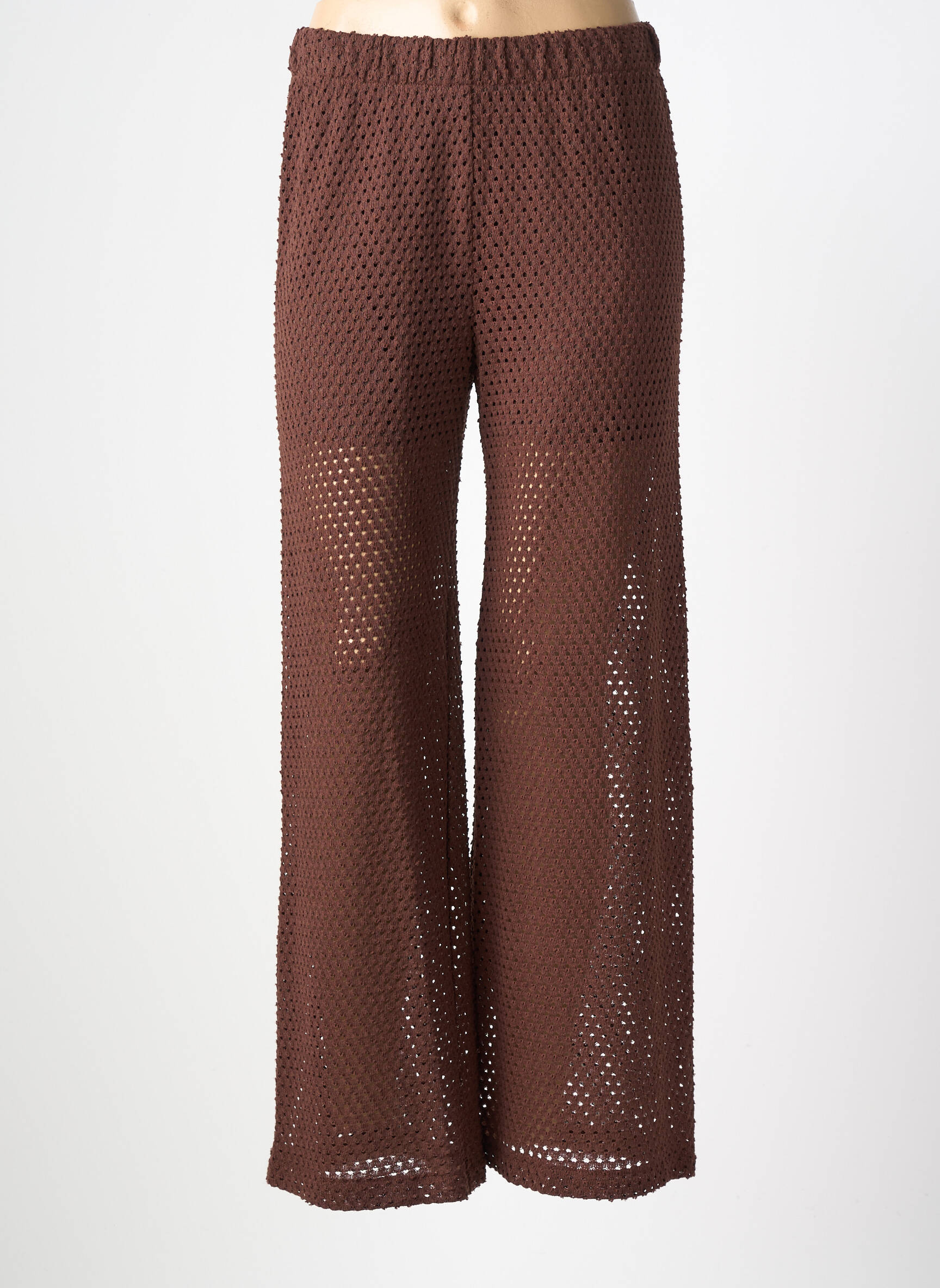 Pantalon droit taille élastique marron BANDITAS FROM MARSEILLE femme