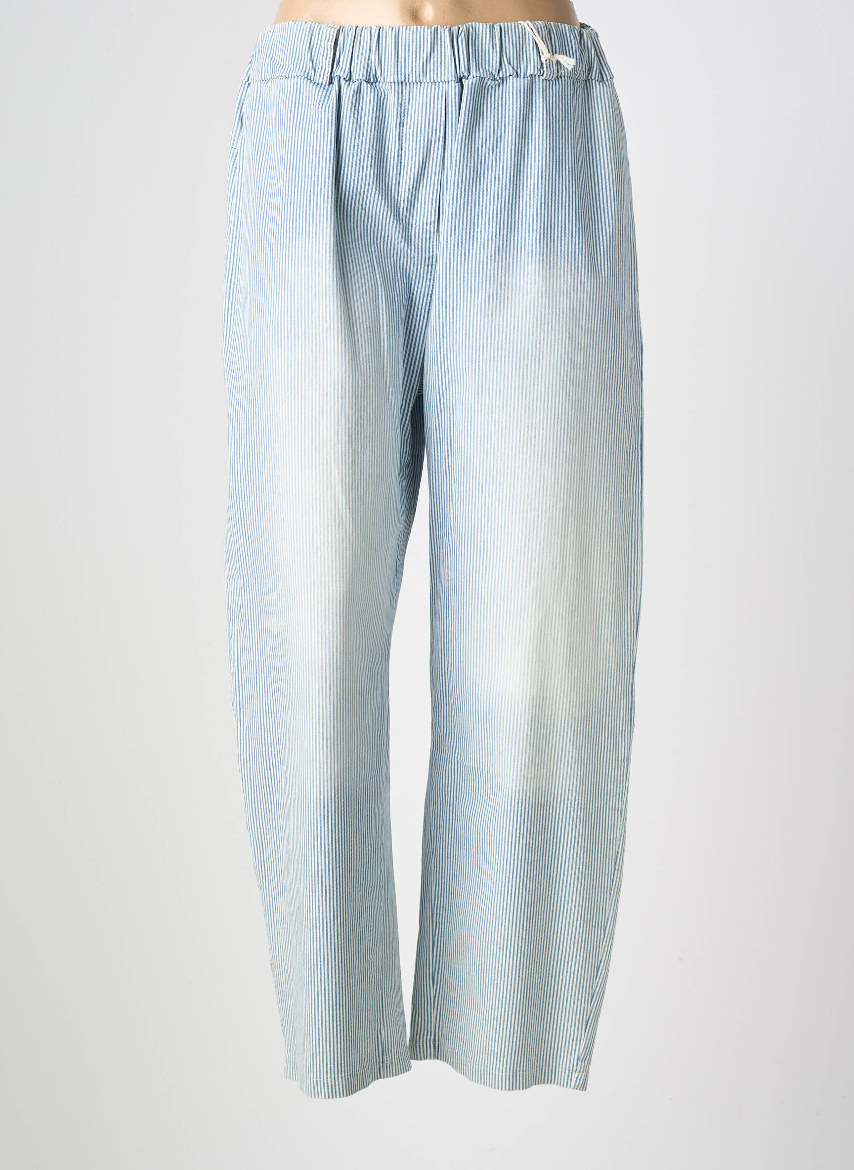Pantalon droit taille élastique bleu BANDITAS FROM MARSEILLE femme