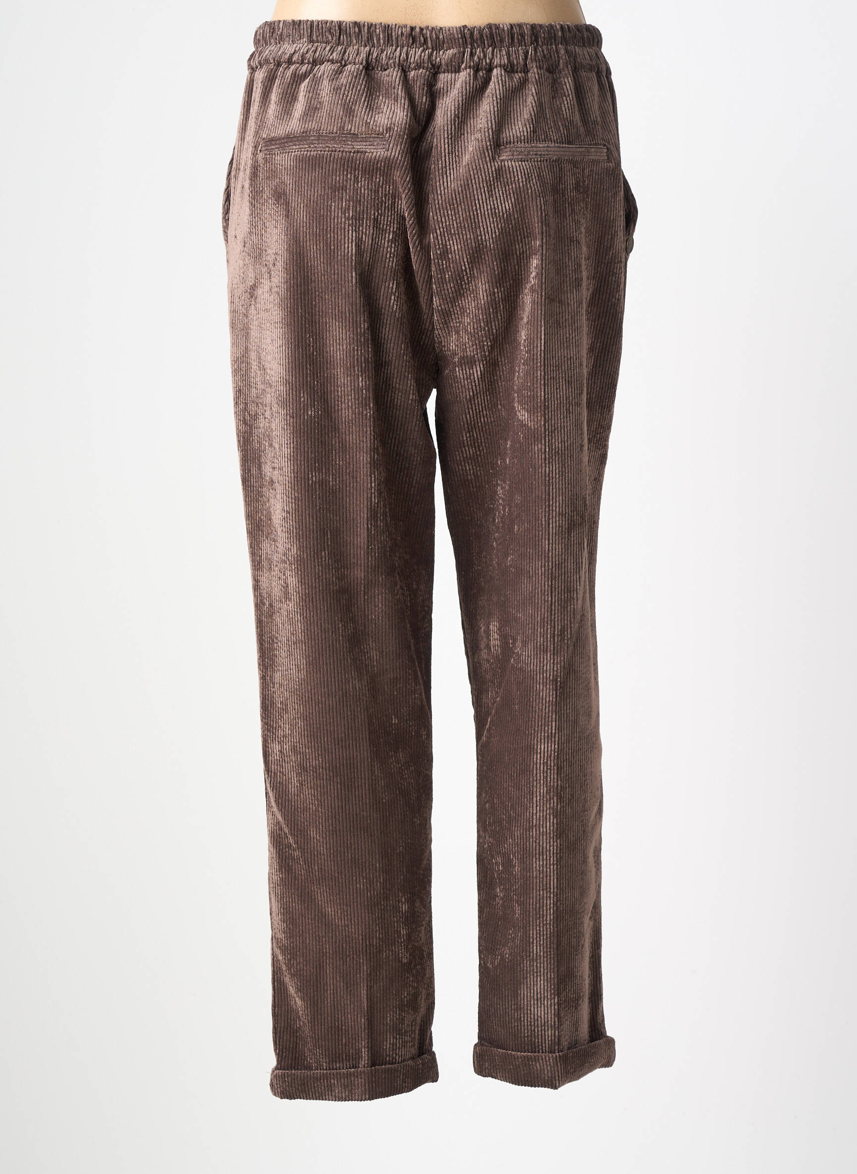 Pantalon droit taille élastique marron PAKO LITTO femme