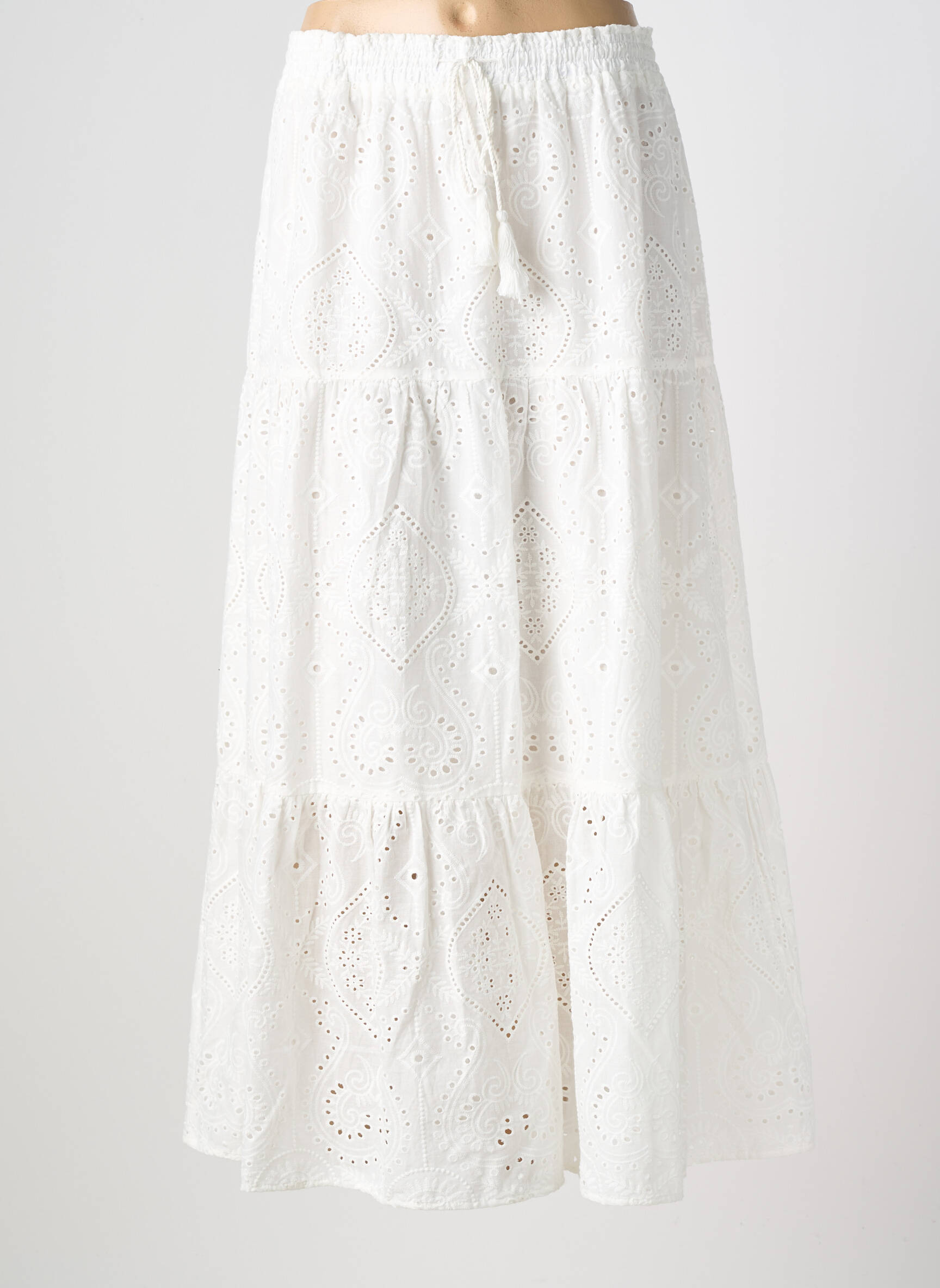 Jupe longue coupe évasée blanc MOLLY BRACKEN femme