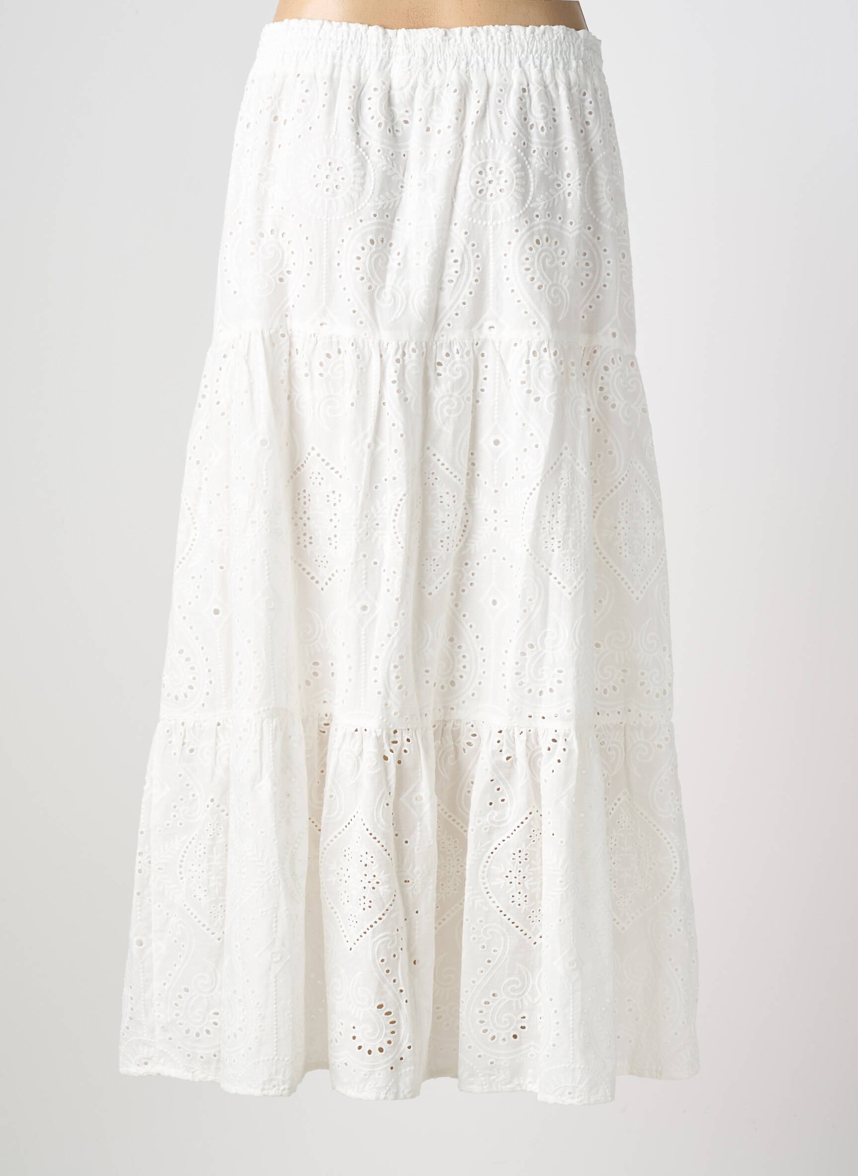 Jupe longue coupe évasée blanc MOLLY BRACKEN femme