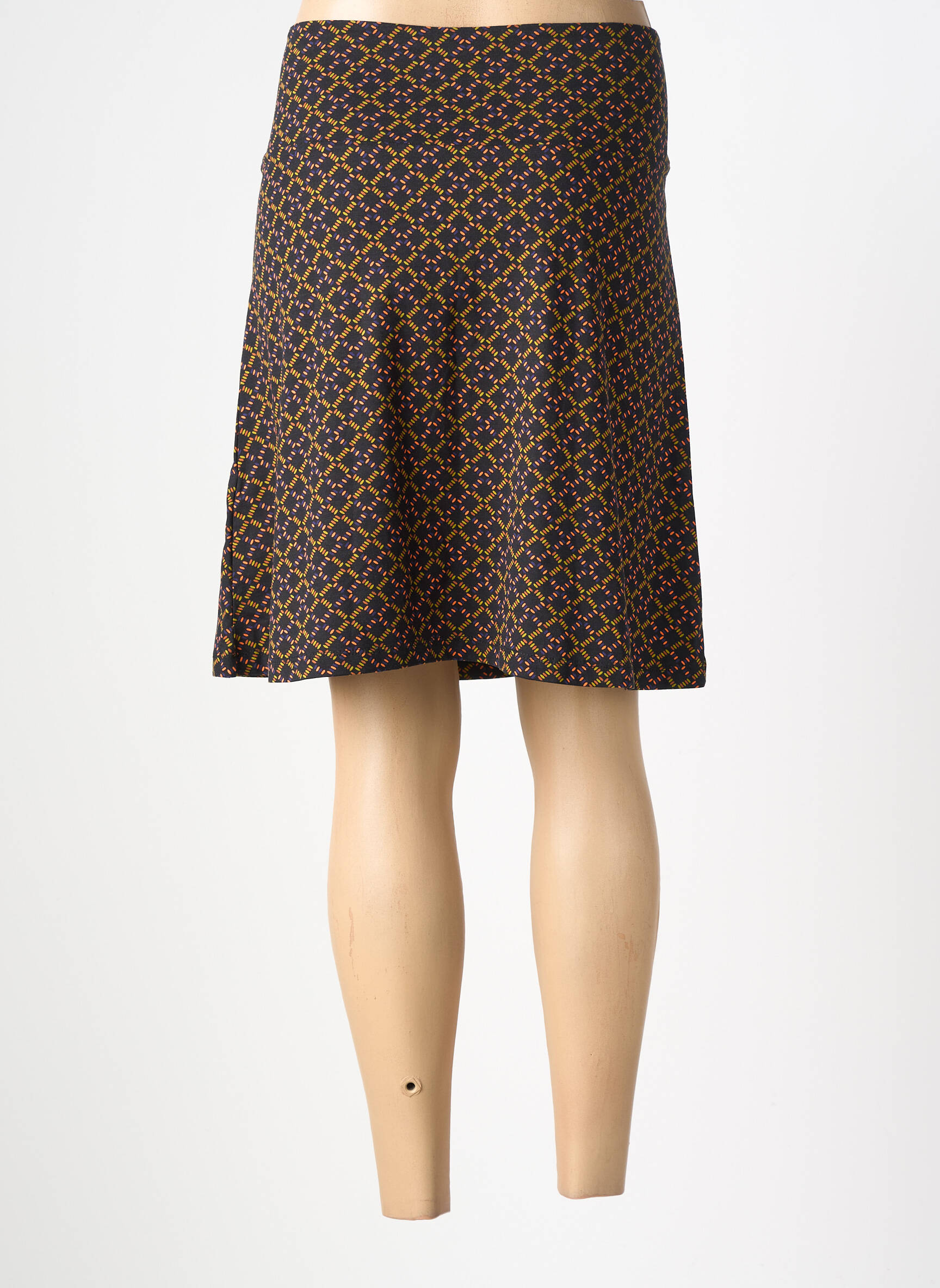 Jupe mi-longue coupe évasée noir KING LOUIE femme