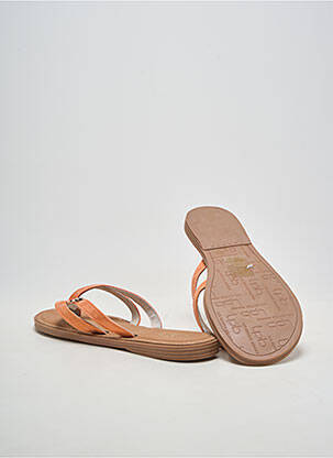 Tongs tissage satiné talon plat jusqu'à 3cm orange LPB LES PETITES BOMBES  femme